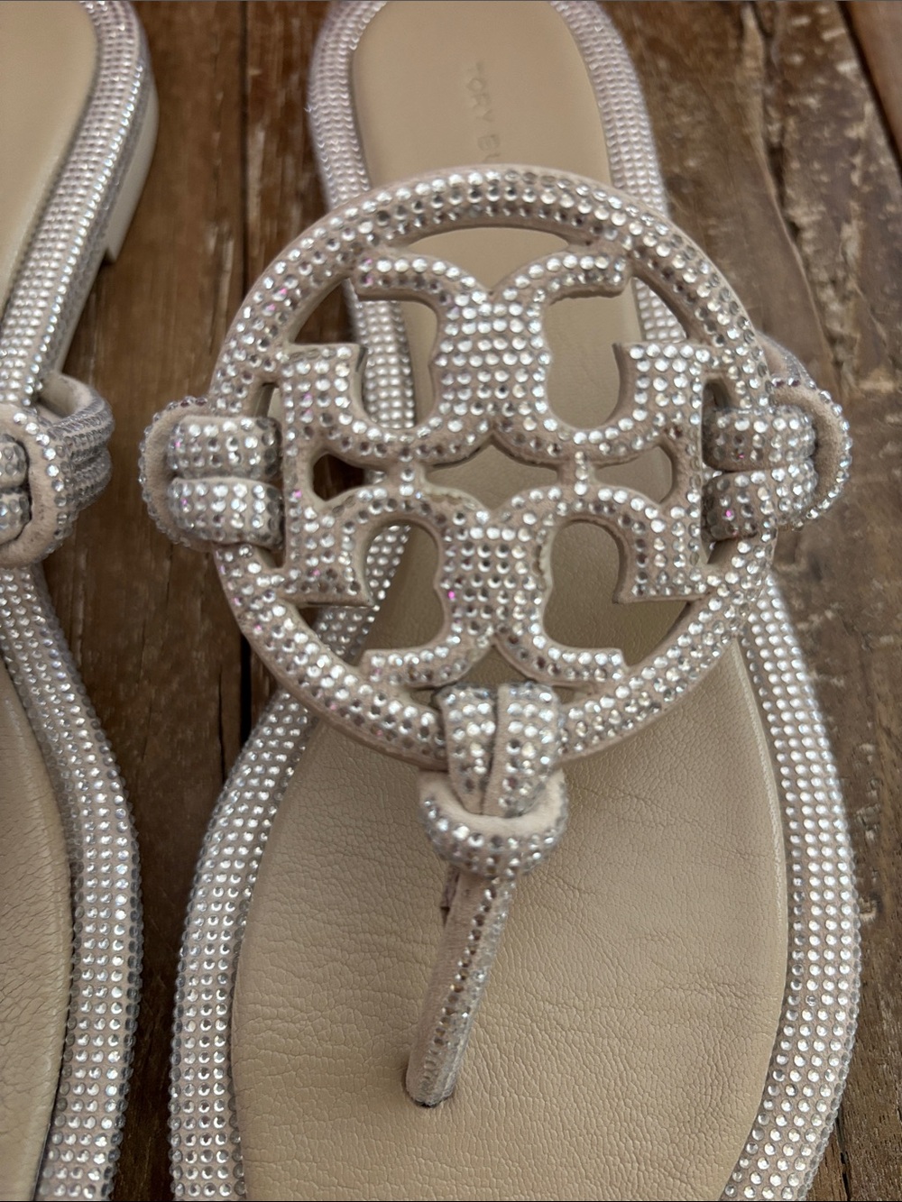 Tory Burch Miller Knotted Pave Embellished Crystal/Suede w/dustbag NIB - Picture 2 of 14
